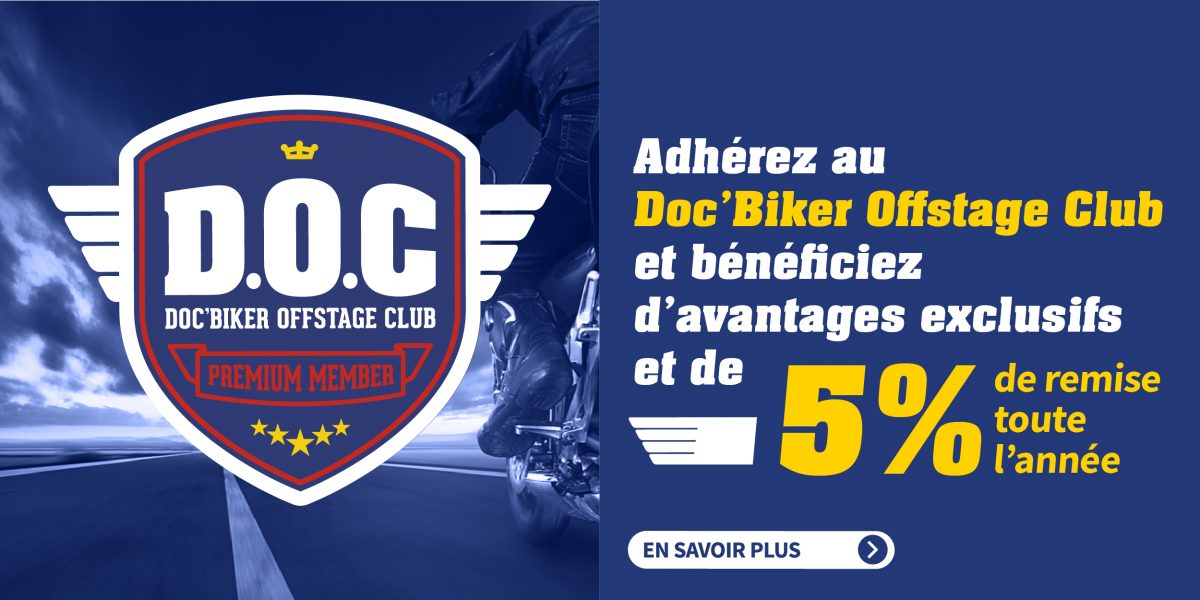 Rejoignez le club Doc'Biker et profitez de 5% de remise 